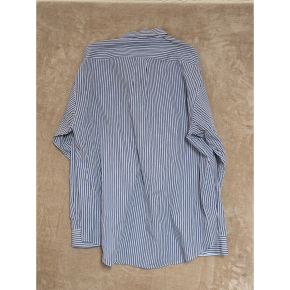 Vintage Tommy Hilfiger Mens Striped Button Down Shirt XL Navy White Long Sleeve - Picture 7 of 7